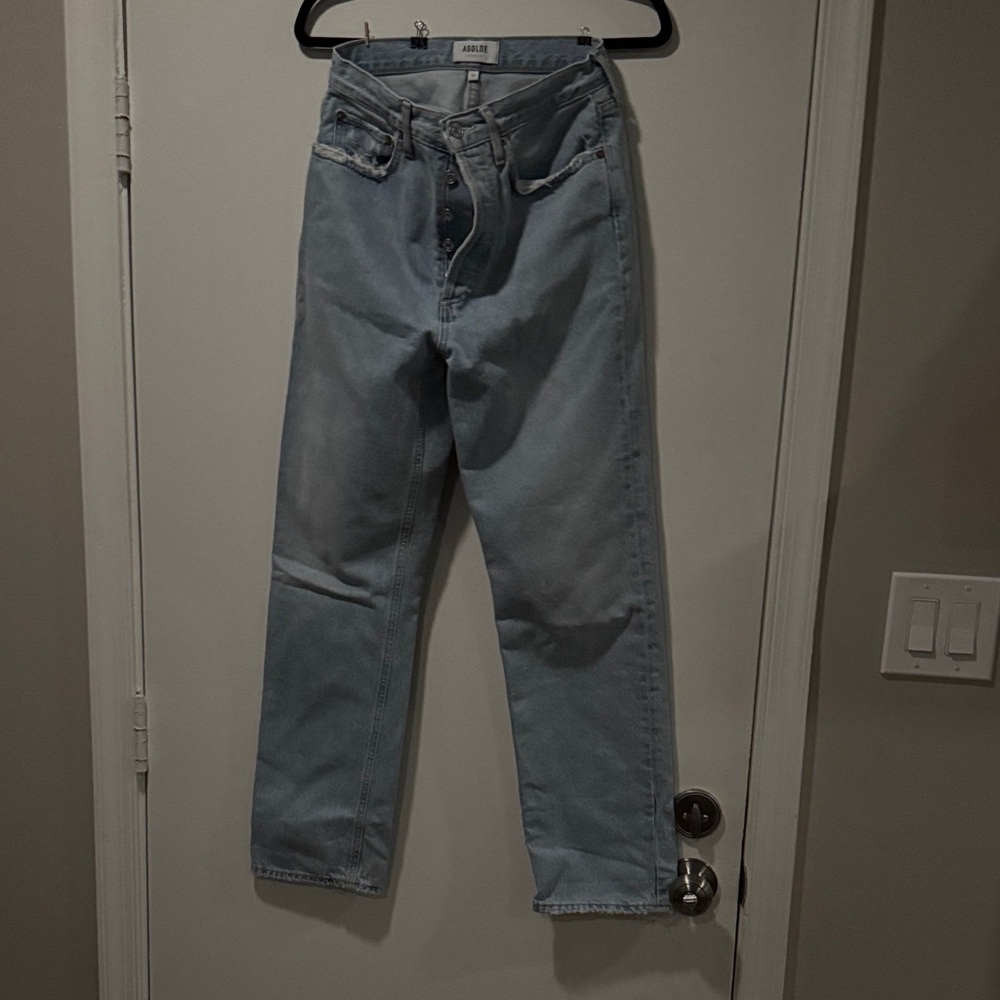 Agolde Women's Light Blue Straight Leg Jeans